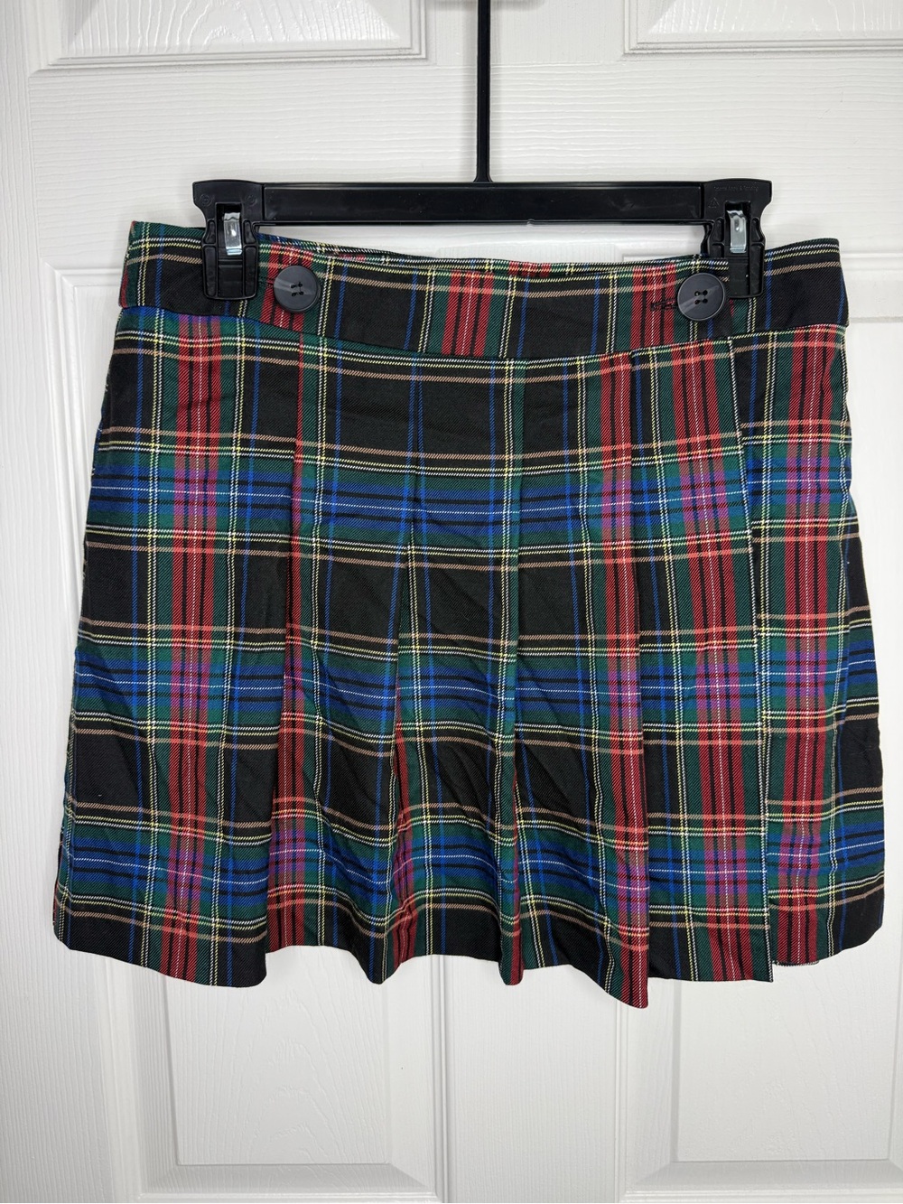 TOPSHOP Plaid Pleated Mini Skirt Tartan Multicolor US 8